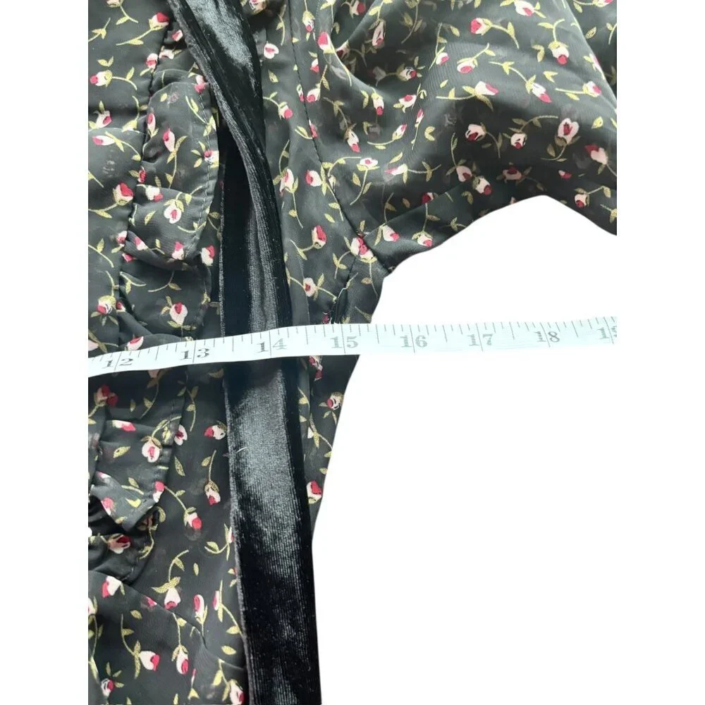 Lush Women's Black Floral Shear Short Dress - Picture 5 of 8